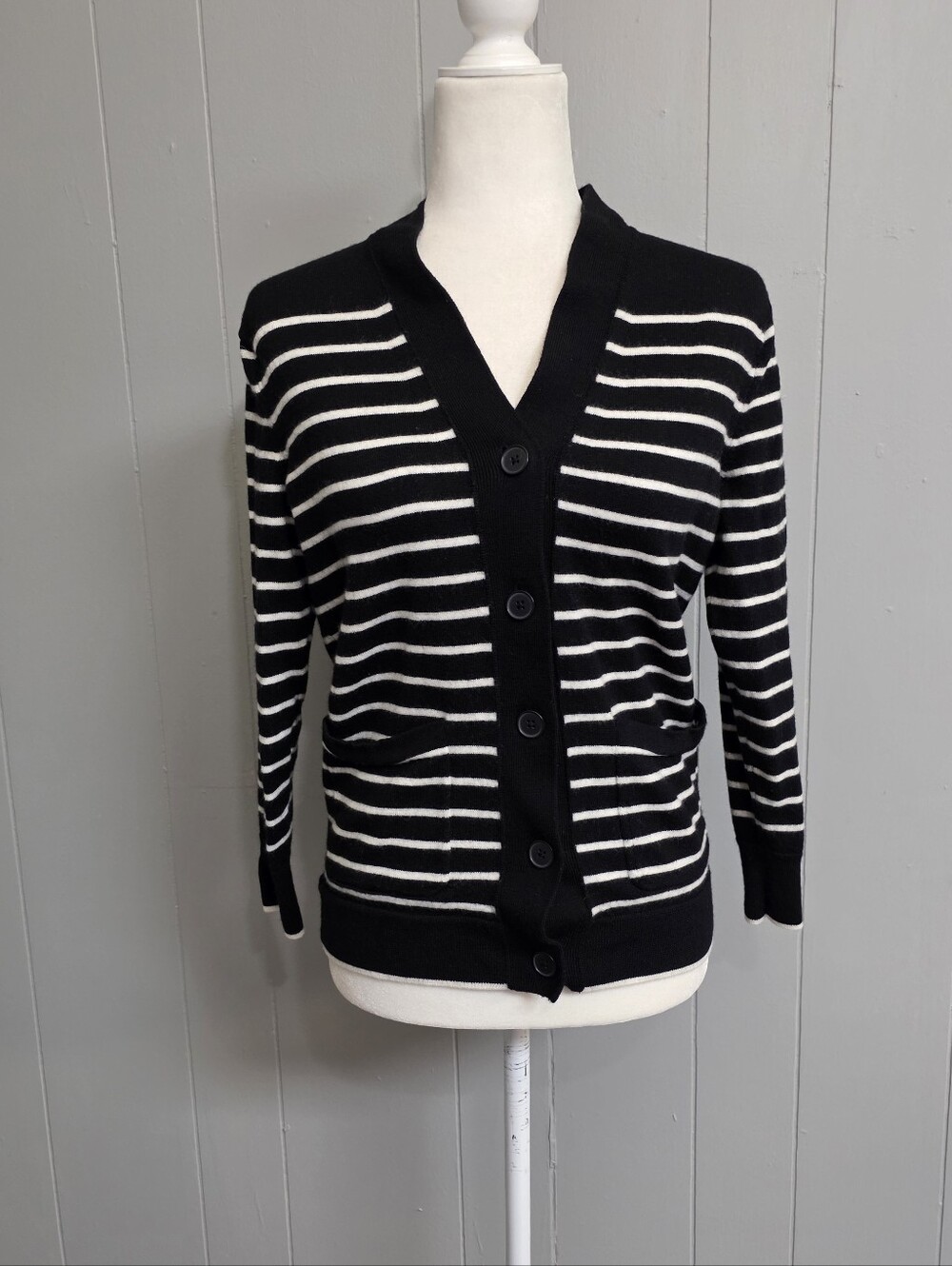 Madewell Merino Wool Boyfriend Stripped Cardigan Size S